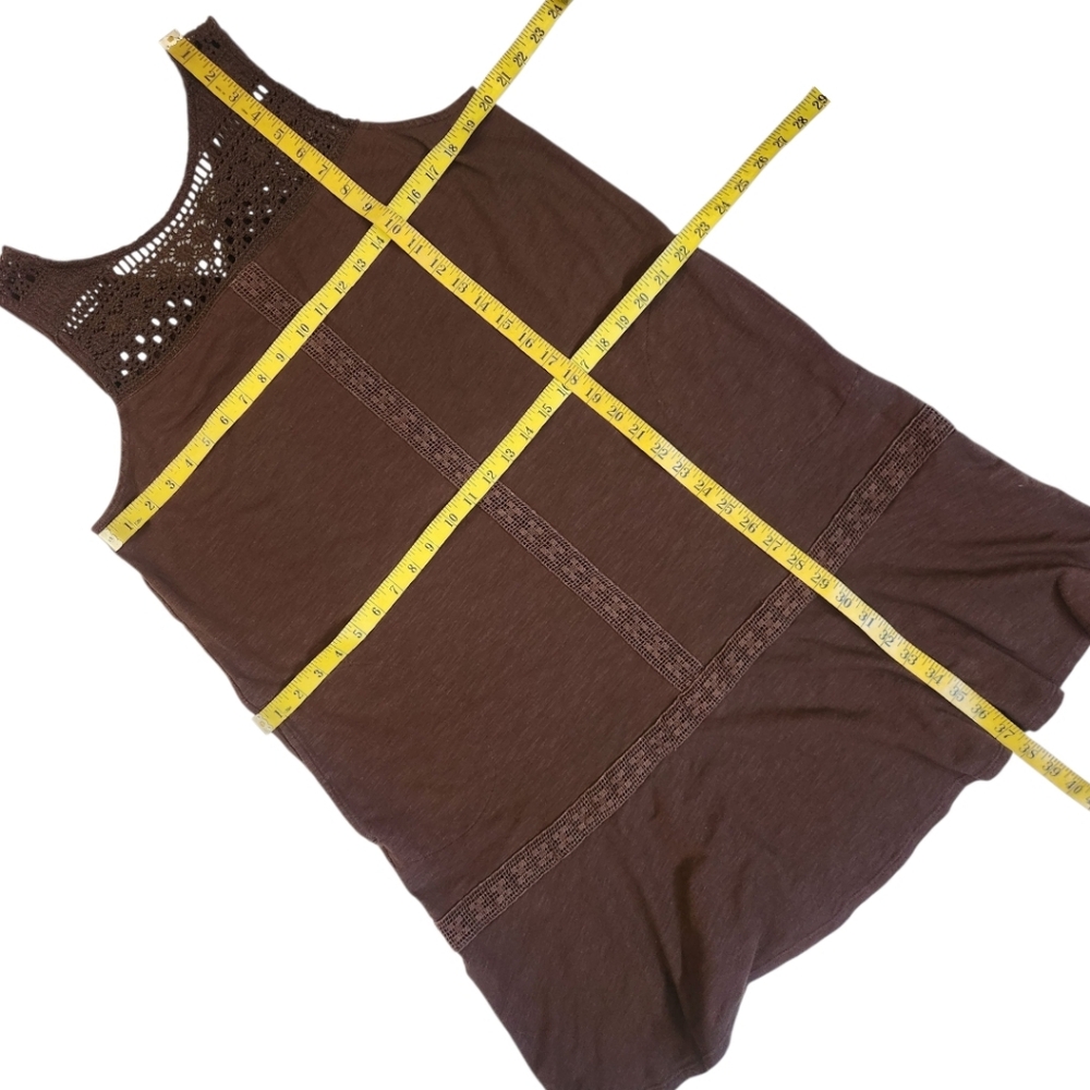 J. JILL Kona Brown Crocheted Lace Shift Dress - Size L - Picture 12 of 15